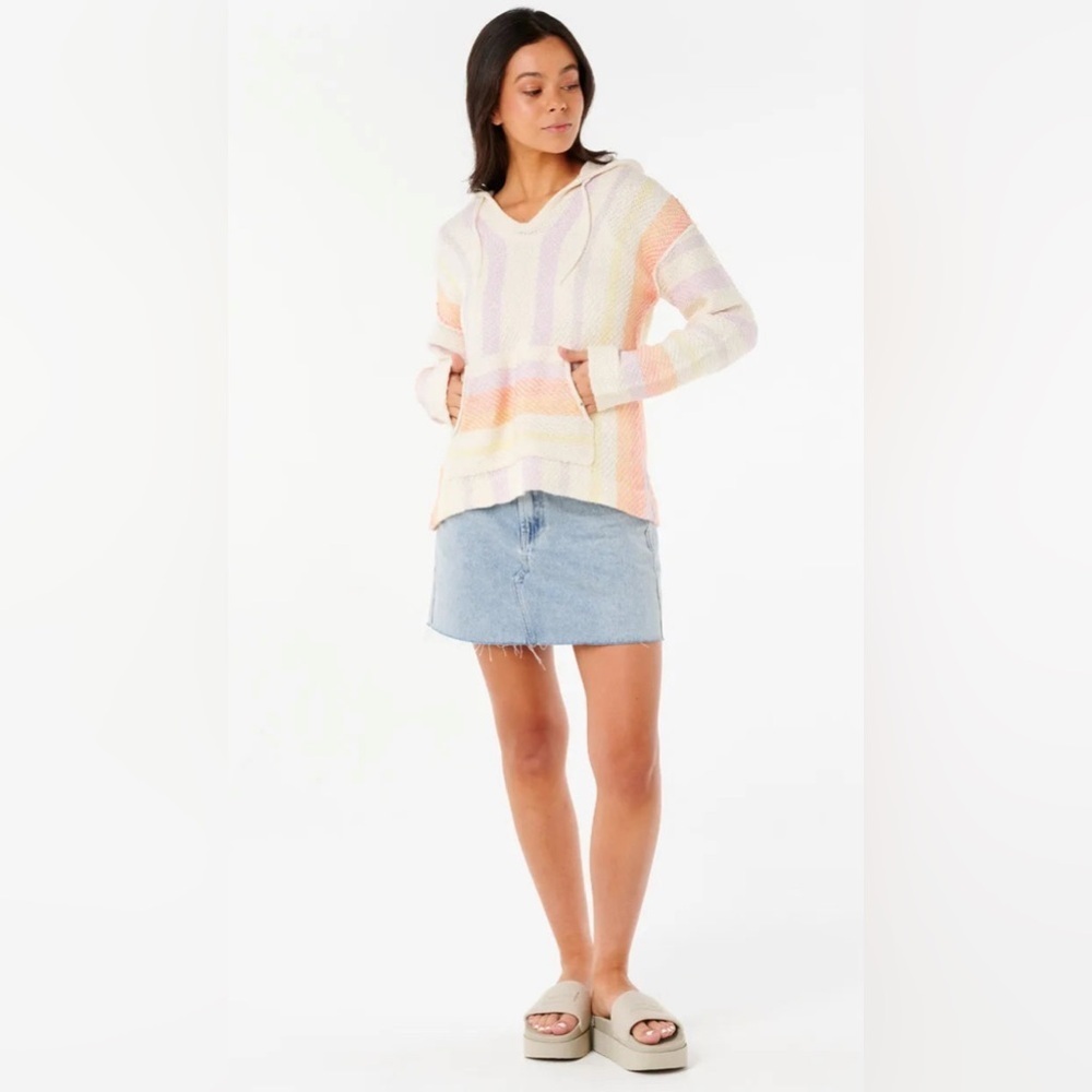 NWOT RIPCURL WOMEN'S NEON ISLES KNIT PONCHO, SIZE L